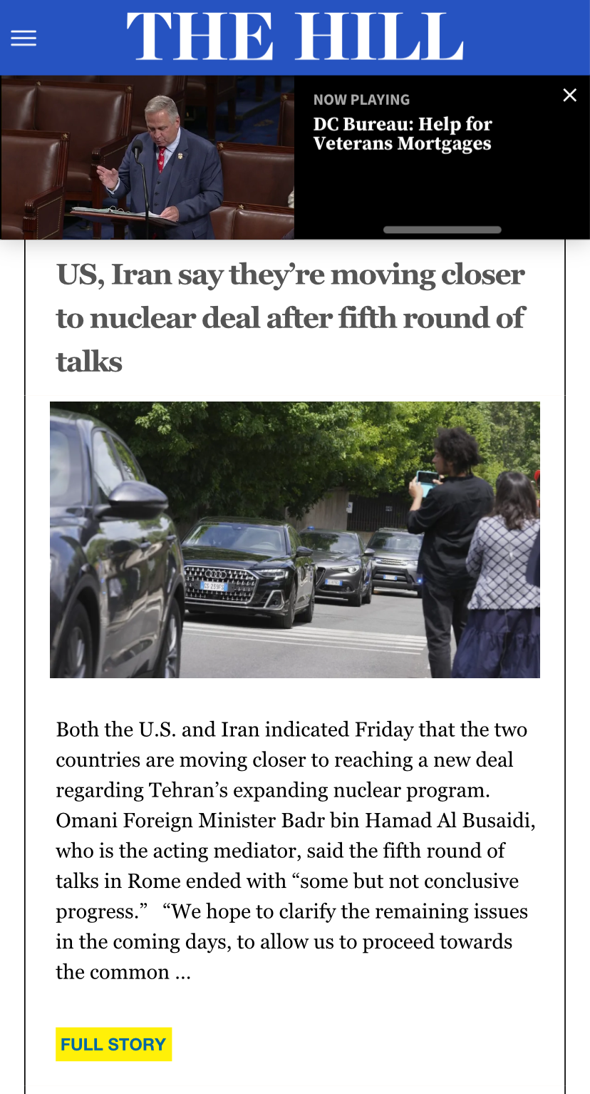 伊朗外长前往阿曼 寻求就核问题达成公平“谅解”